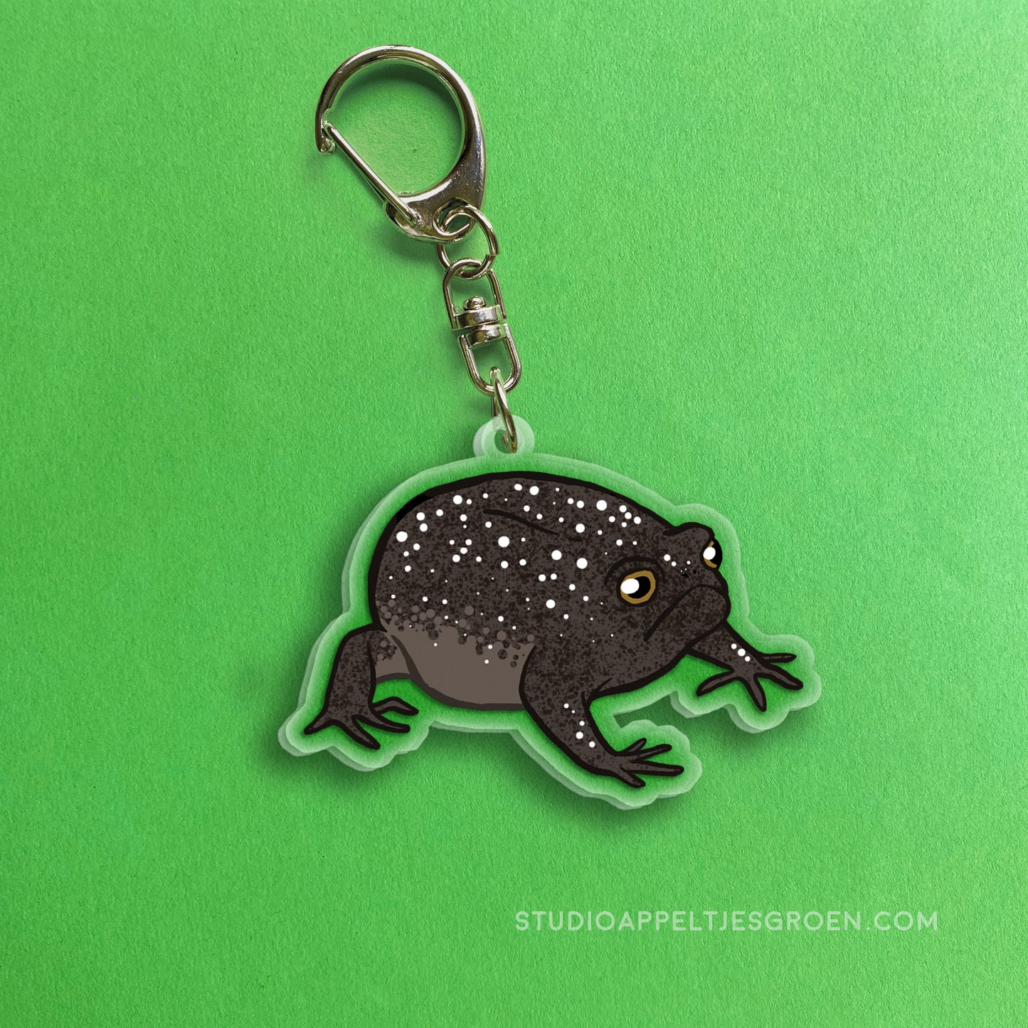 Acrylic charm | Black rain frog
