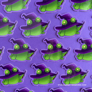 Floris the Frog | Witch Vinyl Sticker