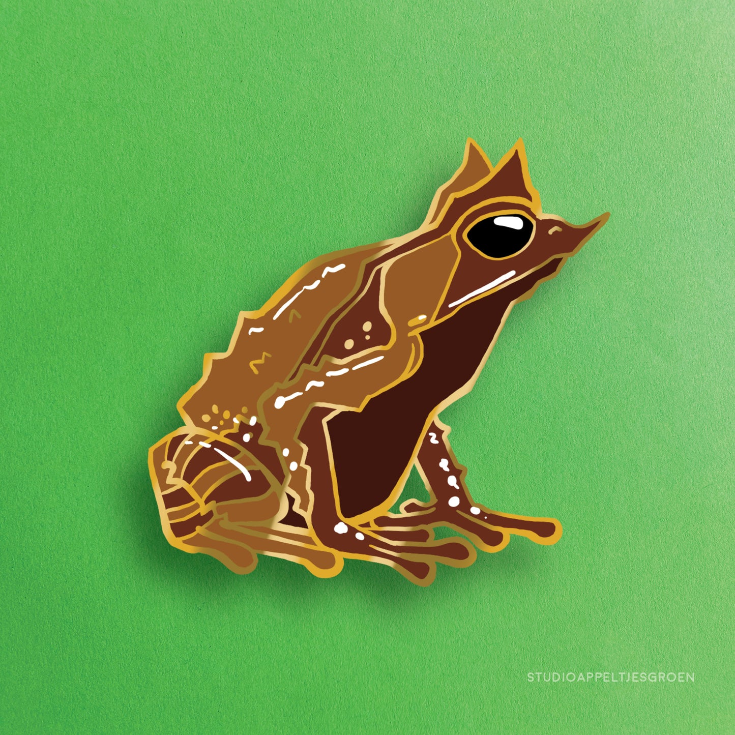 Enamel pin | Malaysian Horned Frog