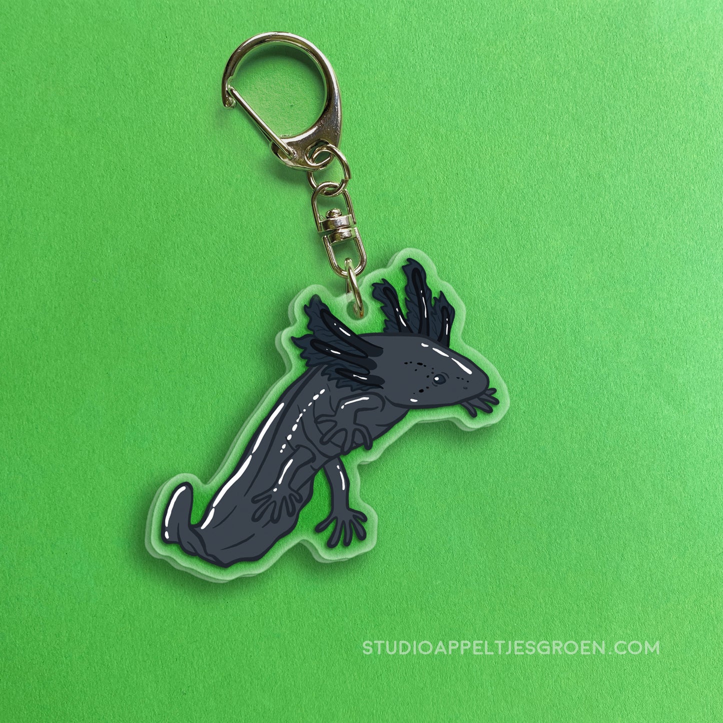 Acrylic charm | Melanoid Axolotl