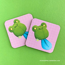 Load image into Gallery viewer, Floris the Frog | Tadpole plush coaster

