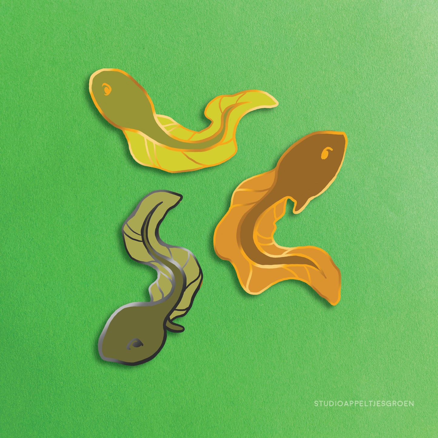 Enamel pin set | Three tadpoles