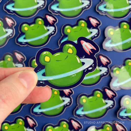 Vinyl sticker | Frog planet