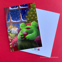 Load image into Gallery viewer, Frog Mail | Cozy Frogmas Postcard
