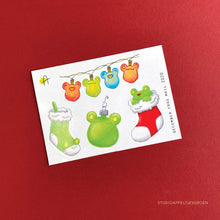 Load image into Gallery viewer, Frog Mail | Frogmas lights Sticker sheet
