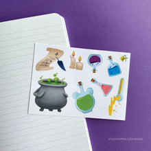 Load image into Gallery viewer, Frog Mail | Froggoween Cauldron Sticker sheet
