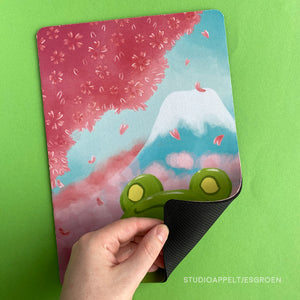 Floris the Frog | Cherryblossom mouse pad
