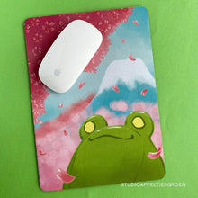 Load image into Gallery viewer, Floris the Frog | Cherryblossom mouse pad
