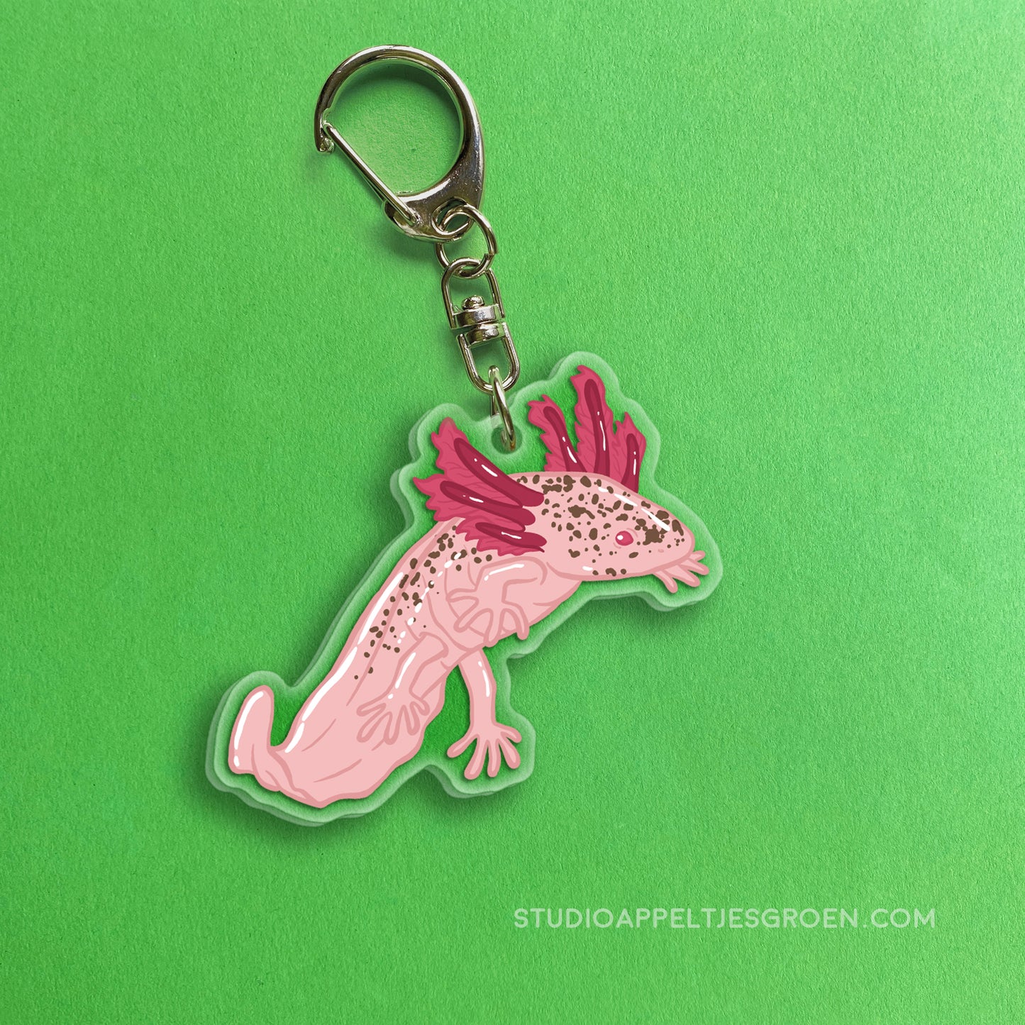 Acrylic charm | Dirty Leucistic Axolotl