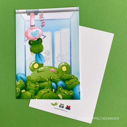 Postcard | Arcade claw game frog