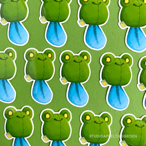 Floris the Frog | Plush Floris the Tadpole Vinyl Sticker