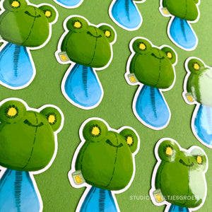 Floris the Frog | Plush Floris the Tadpole Vinyl Sticker