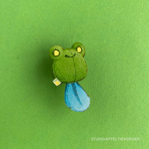 Frog Mail | Plush Floris the Tadpole Wood pin