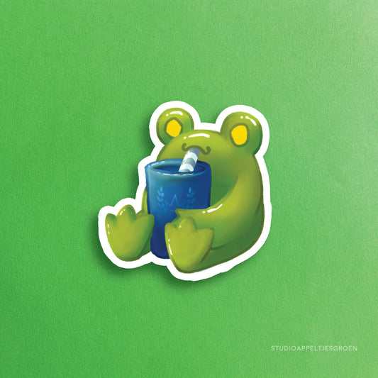 Vinyl sticker | Frog sippy cup