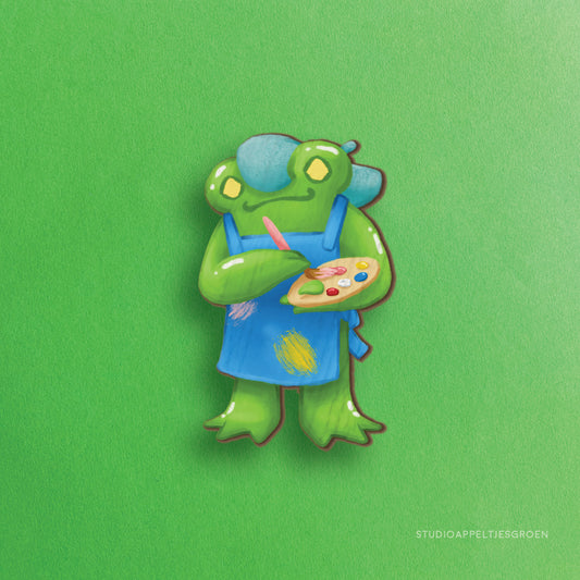 Wood pin | Artist frog