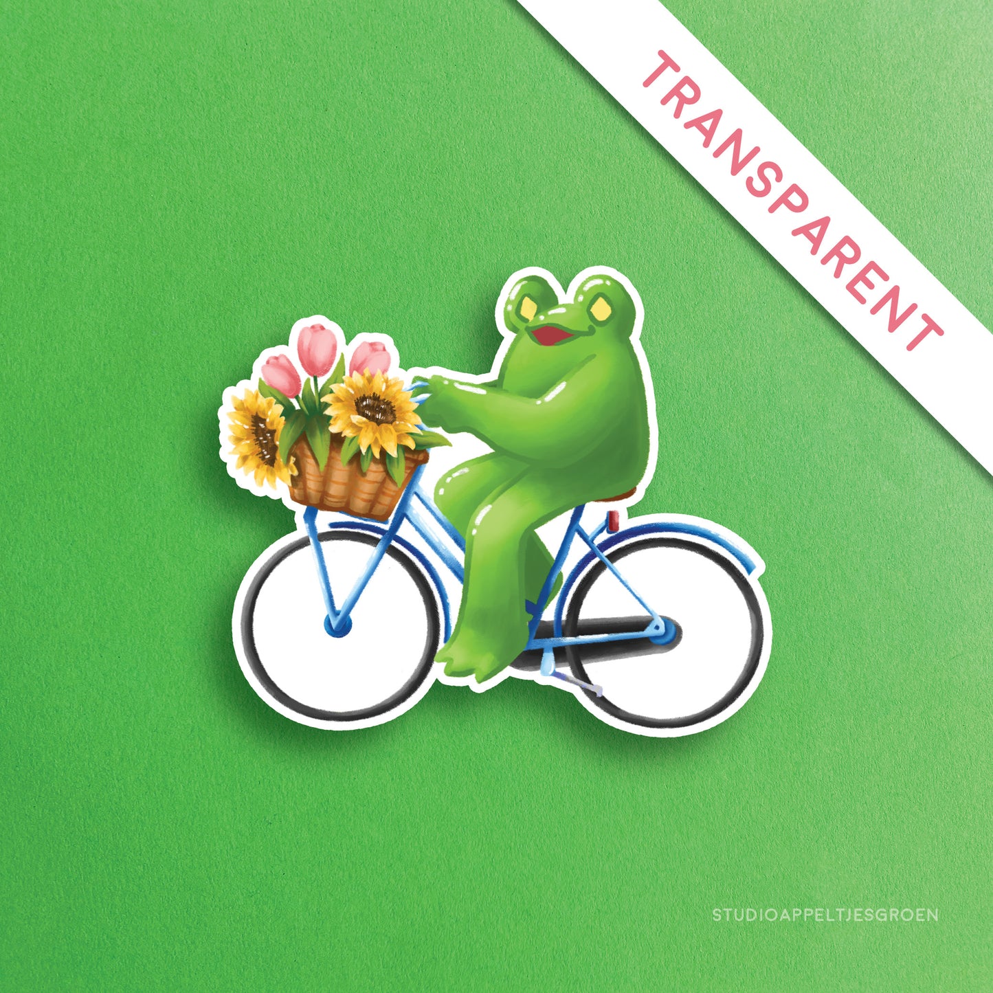 Vinyl sticker | Flower bike frog