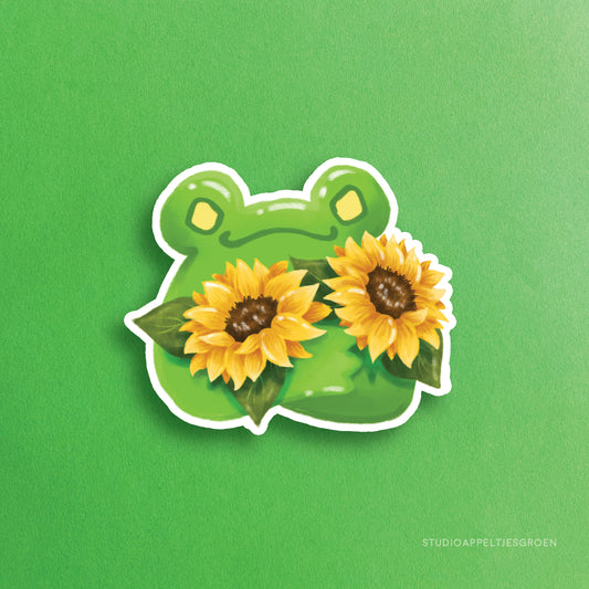 Vinyl sticker | Sunflowers frog