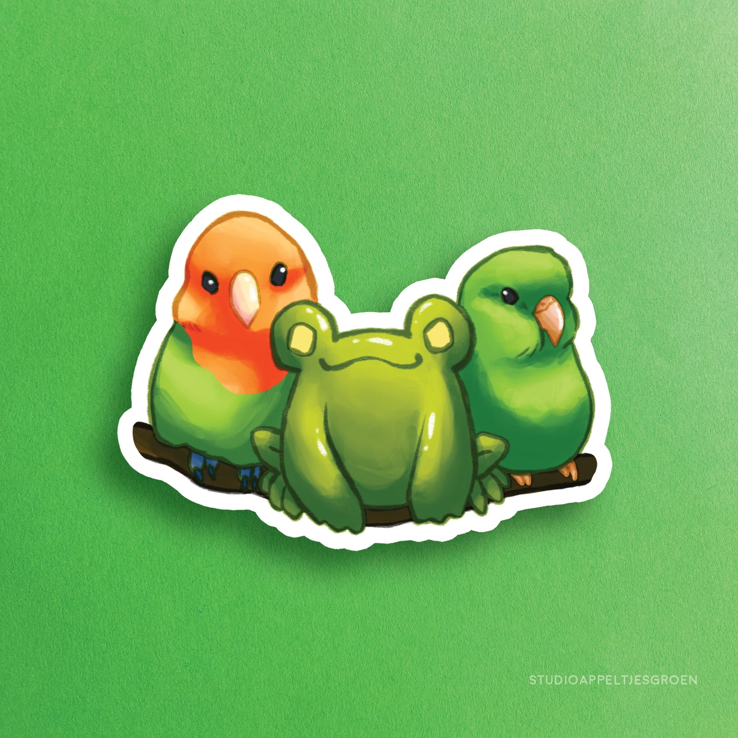 Vinyl sticker | Feathers and Floris the Frog