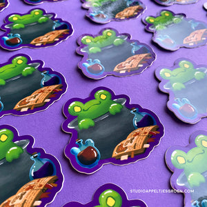 Floris the Frog | Cauldron Vinyl Sticker