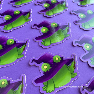 Floris the Frog | Witch Vinyl Sticker