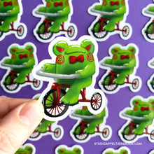 Load image into Gallery viewer, Floris the Frog | Scary Tricycle Vinyl Sticker
