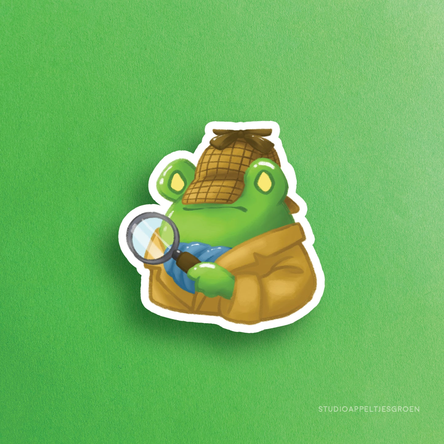 Vinyl sticker | Sherlock frog with magnifying glass