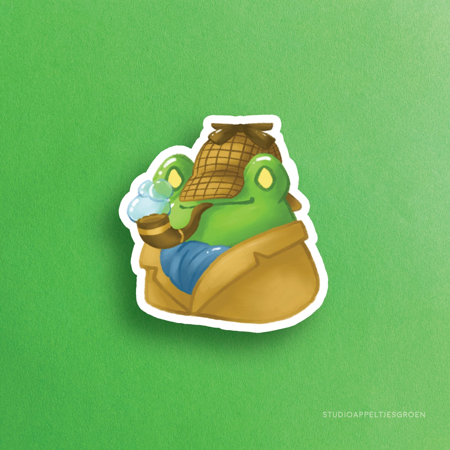 Vinyl sticker | Sherlock frog with pipe