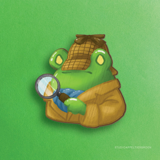 Wood pin | Sherlock Frog Magnifying glass