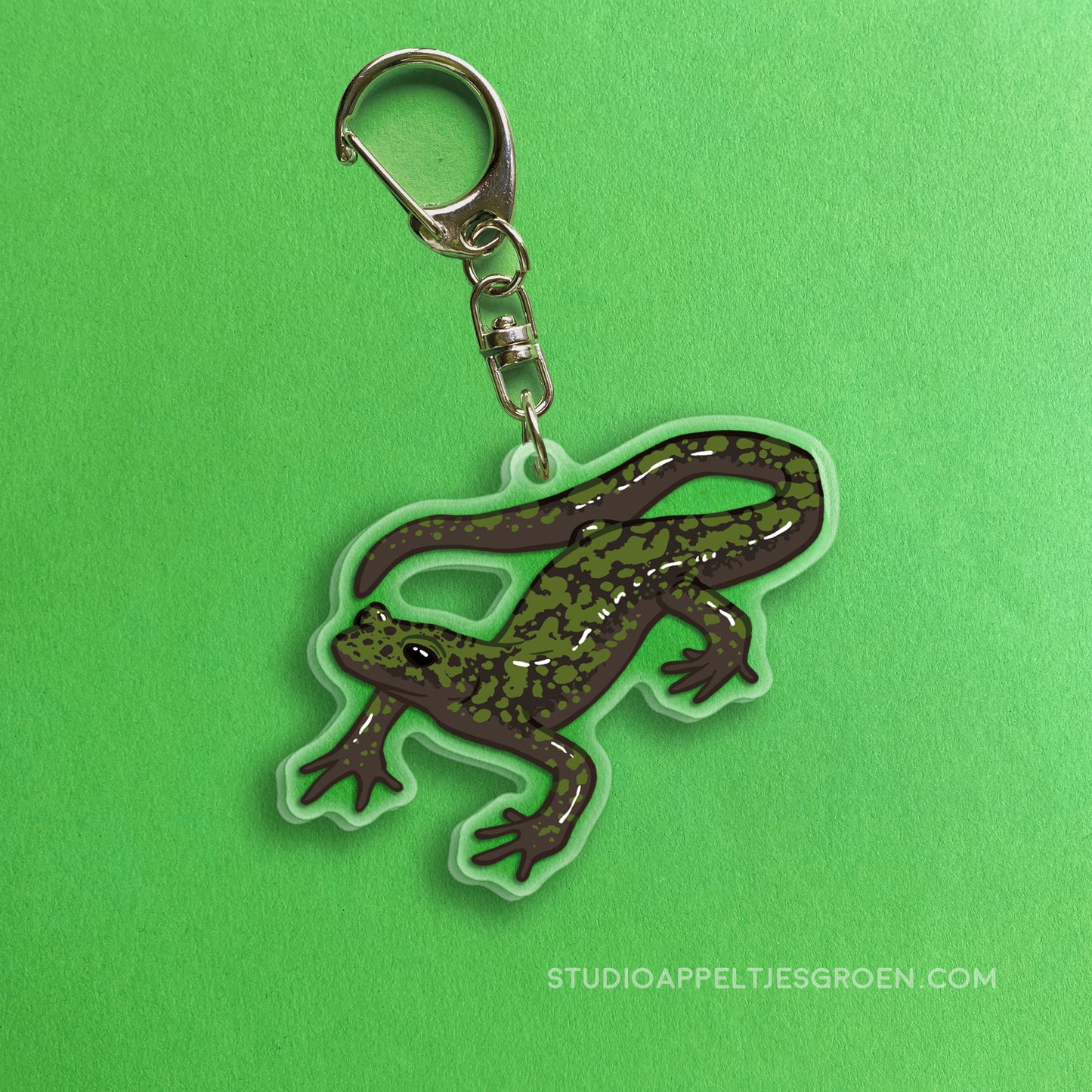 Acrylic charm | Green Salamander