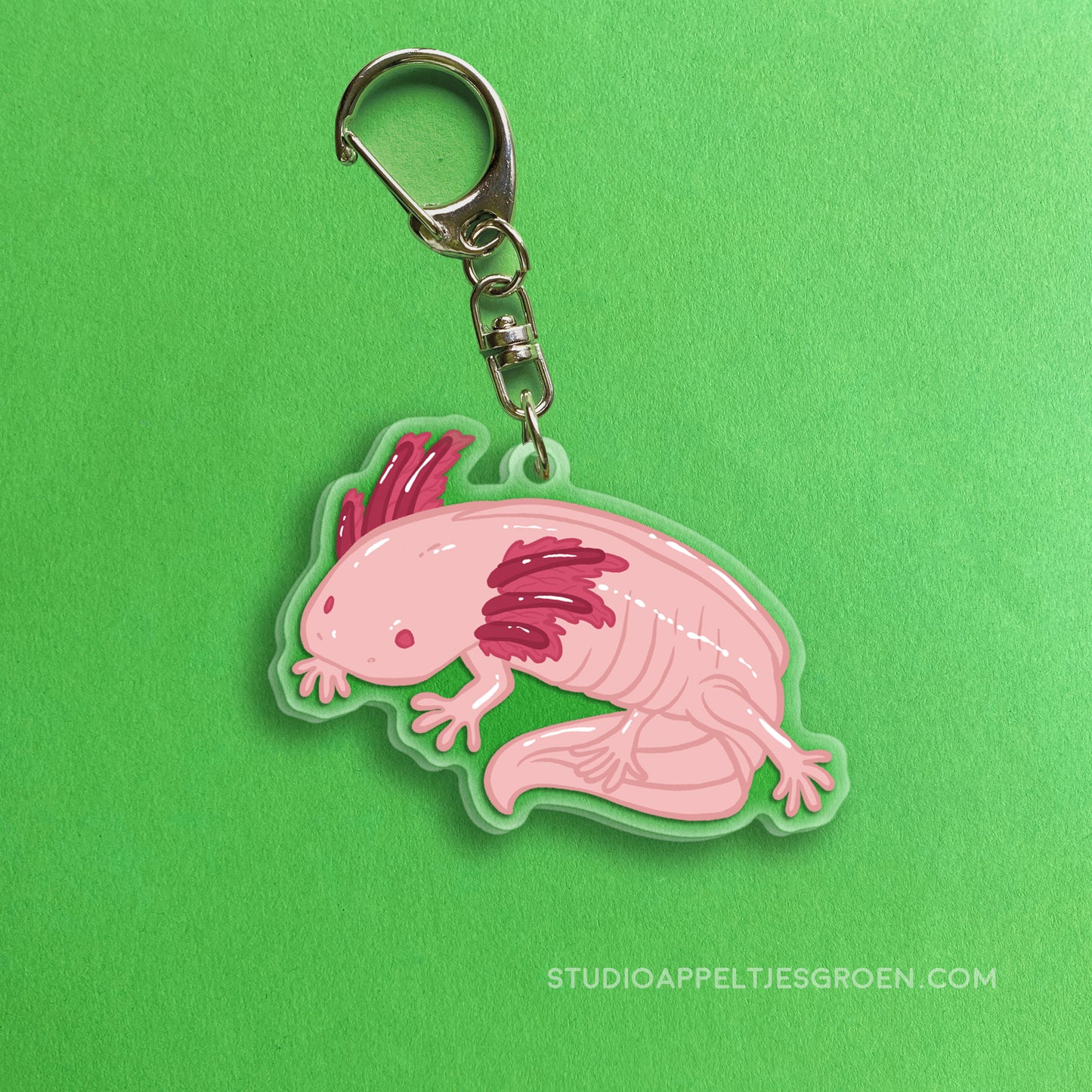 Acrylic charm | Leucistic Axolotl