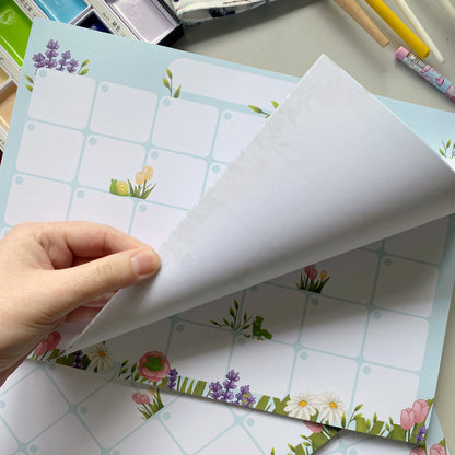 Notitieblok | A4 Maandplanner Bloemen kikker