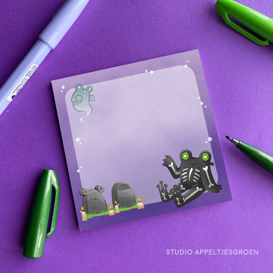 Notepad | Skeleton frog