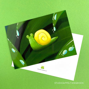 Floris the Frog | Snail Postcard