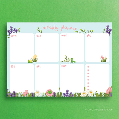 Notitieblok | A4 Weekplanner Lente kikker