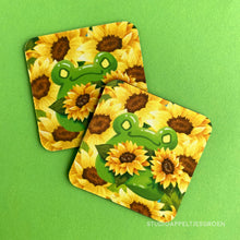 Load image into Gallery viewer, Coaster | Sunflowers frog
