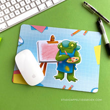Load image into Gallery viewer, Floris the Frog | Frog Artist mouse pad
