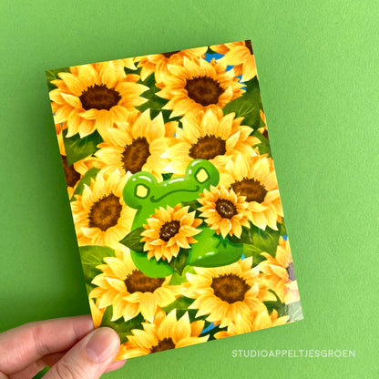 Postcard | Sunflowers frog