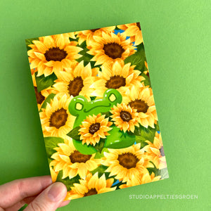 Floris the Frog | Sunflowers Postcard
