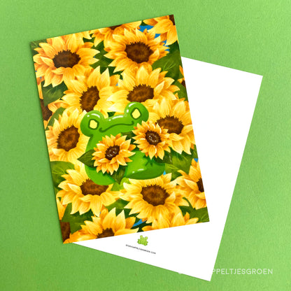 Postcard | Sunflowers frog