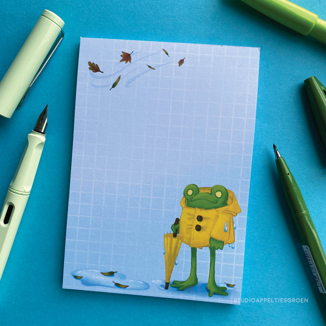 Floris the Frog | Rainy Days A6 notepad