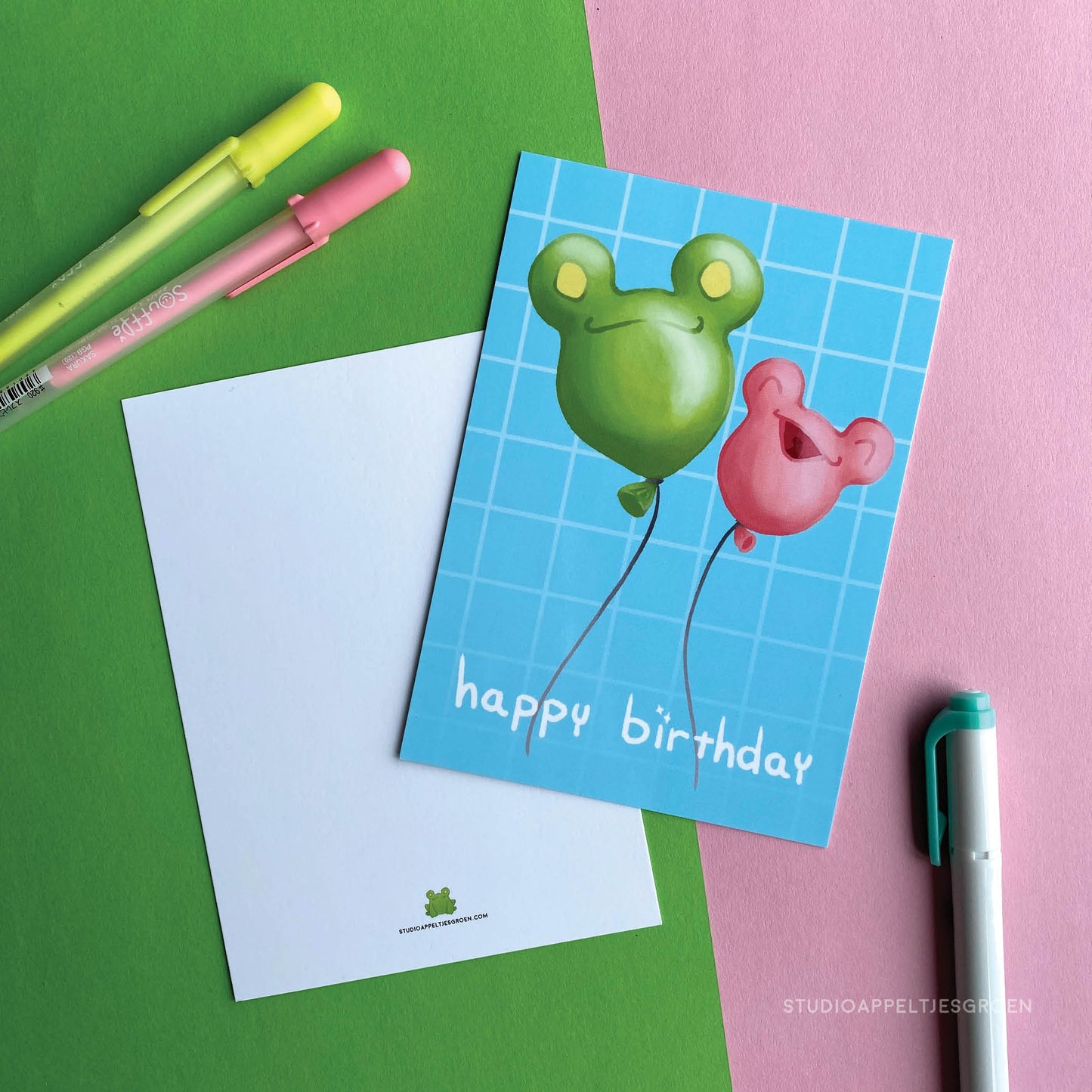 Verjaardagskaart | Ballon kikker