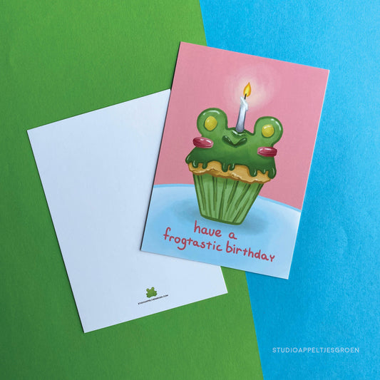 Birthday card | Cupcake frog