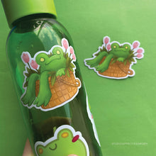Load image into Gallery viewer, Frog Mail | Flower basket Vinyl Sticker Flake
