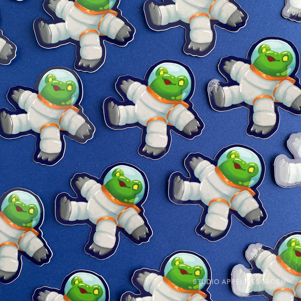 Floris the Frog | Astronaut Vinyl sticker