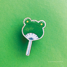 Load image into Gallery viewer, Frog Mail | Uchiwa fan Wood pin
