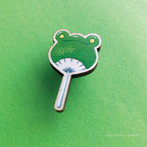 Frog Mail | Uchiwa fan Wood pin