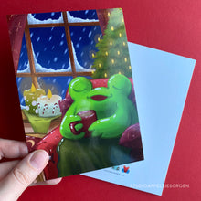 Load image into Gallery viewer, Frog Mail | Cozy Frogmas Postcard
