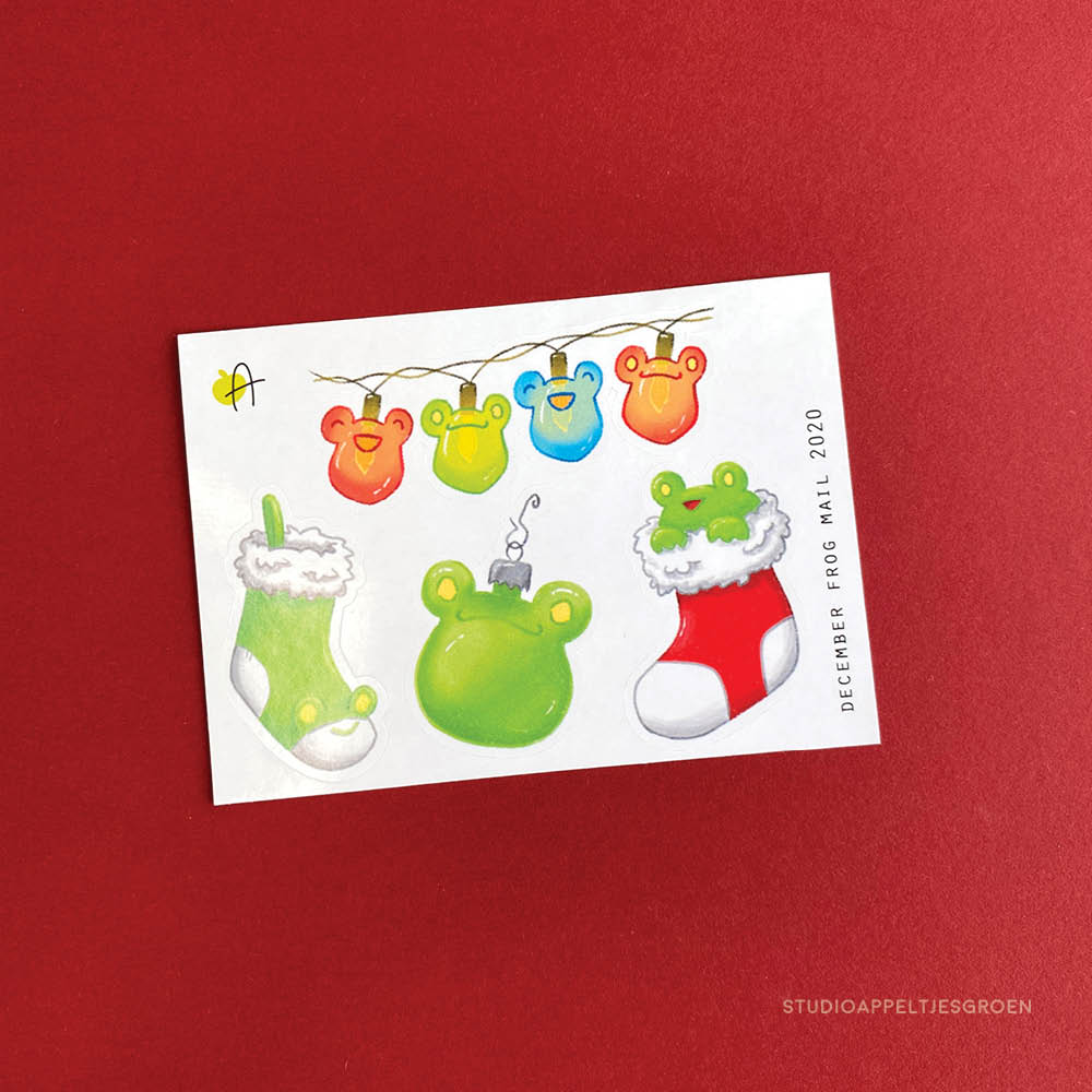 Frog Mail | Frogmas lights Sticker sheet
