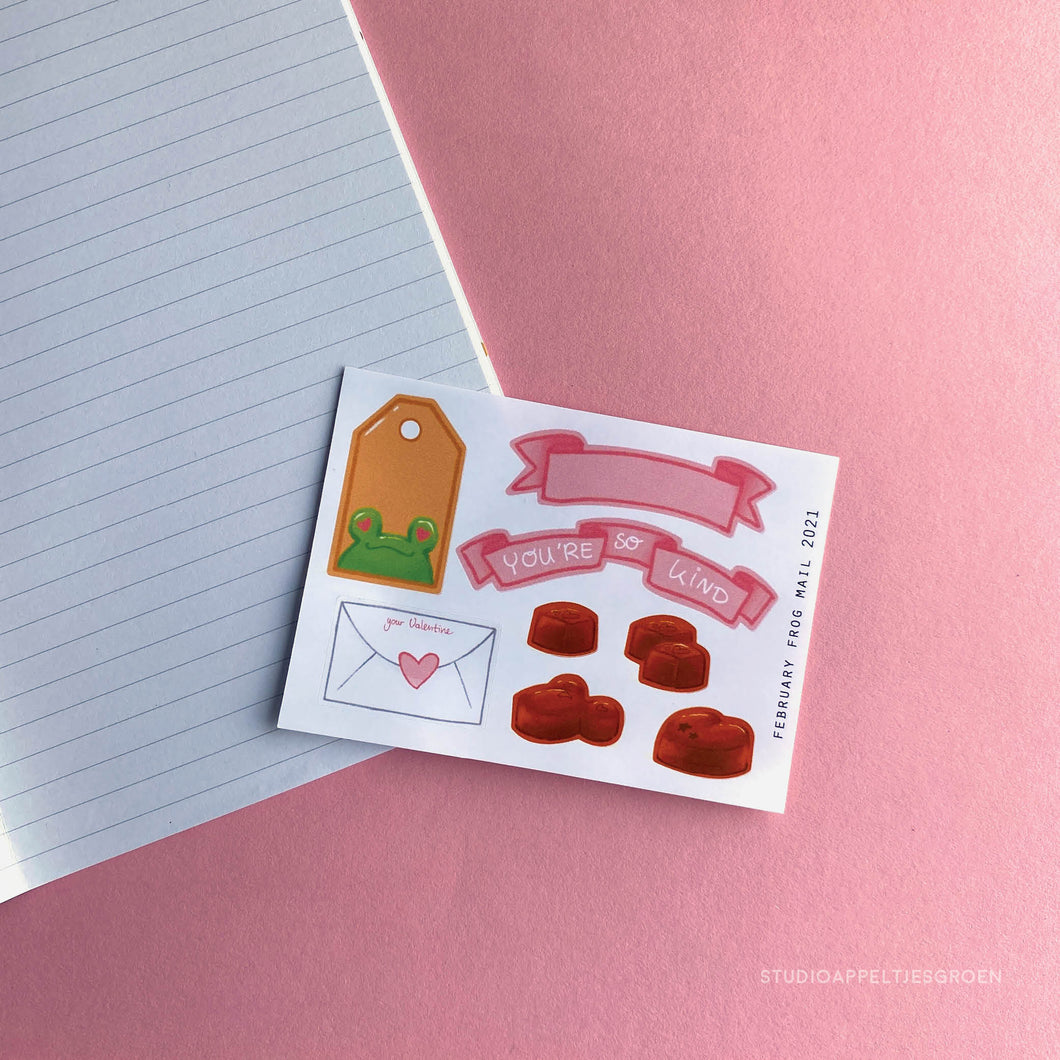 Frog Mail | Valentine Sticker sheet