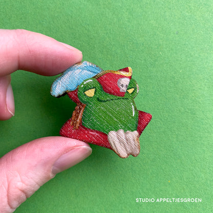 Wood pin | Pirate captain frog